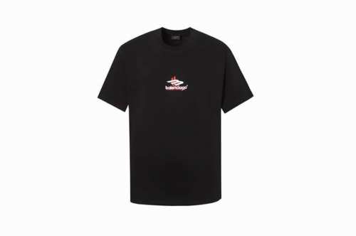 2428款 新款 高品质 Balenciga 巴黎世家 最新系列 重影Logo字母T恤，克重高达245克，纯棉双纱面料，三标齐全 ，版型属于休闲宽松小落肩的版型