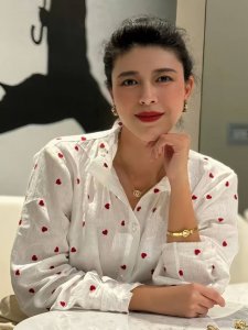 爱心刺绣亚麻对丝衬衣 颜色：白色 黄色 粉色 码数Smlxl