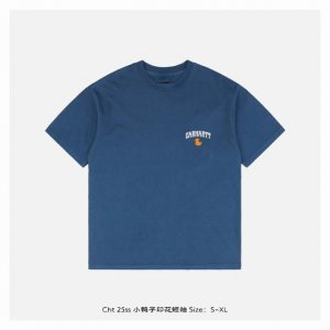 carhartt 卡哈特 25Ss 小鸭子印花短袖 面料采用230克重精梳棉 定制32支1*1螺纹 成衣两遍水洗处理 面料舒适亲肤无异感 定制定染面料 纺织密度