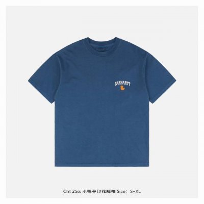 carhartt 卡哈特 25Ss 小鸭子印花短袖 面料采用230克重精梳棉 定制32支1*1螺纹 成衣两遍水洗处理 面料舒适亲肤无异感 定制定染面料 纺织密度