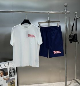 上衣 裤子 毫无压力的帅.推送推送！Dio*R迪-奥25S春夏季新款圆领短袖.蛇年特供.可搭配短裤撞色立体Dior蛇形字母刺绣设计.C D新年经典之作！190G