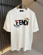Fen*I 芬*迪2025春夏新款Fd家族Ff男女同款短袖T恤 男女同款百搭极简短袖 意大利原厂订单 Fd家族人气单品 简约纯色系打造 Fd家族经久不衰的标志性