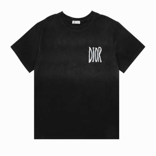 160 dior/迪奥 水洗草写字母印花圆领T恤 size：S-L