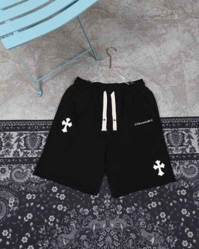 款D12 克罗心 chrome Hearts 24Ss 克罗心裆前梵文字母刺绣Logo织带短裤 精选高精度酷丝绵精梳面料 清爽丝滑透气 告别厚重感 清清爽爽 全