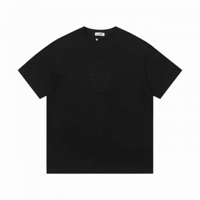 上新 高版本 Loewe 罗意威 经典Logo刺绣短袖 240克双纱面料32支纯棉，25Ss最新最顶级 专柜款 经典个性简约拼色刺绣小标Logo 圆领短袖，最顶