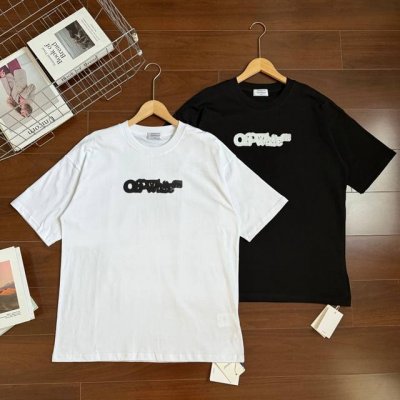 off-White 25Ss重影涂鸦箭头 高街宽松圆领短袖T恤 颜色：黑色、白色 尺码：S-Xl 面料：260克定制双纱高密度纯棉面料 工艺: 整件衣服采用精密