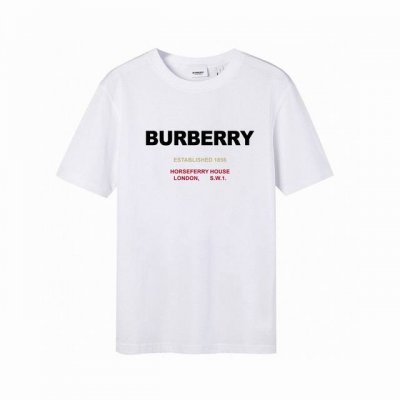 Burberry 巴宝莉字母短袖T恤。高版本，潮流高街情侣T恤，高克重纯棉面料，亲肤顺滑有厚实感，细节到位，独有的品牌辨识度，男女同款入！ 颜色：白色 黑色 S