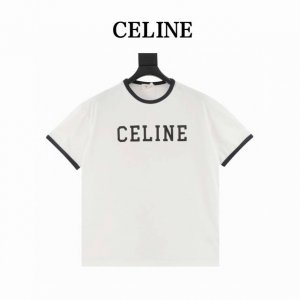 celine 塞琳 贴布绣花字母圆领短袖T恤 三标齐全 采用高端索罗娜布料 前幅采用贴布绣花工艺 手感非常舒服 Os落肩版型 时尚又个性 超级百搭的一款 螺纹领