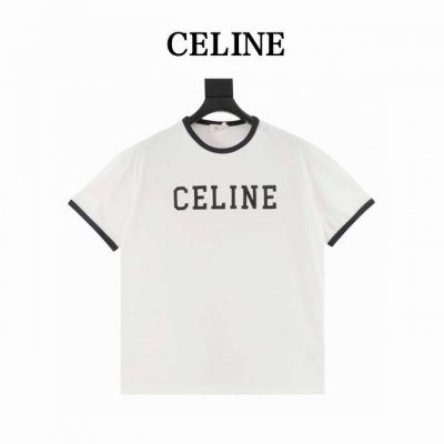 celine 塞琳 贴布绣花字母圆领短袖T恤 三标齐全 采用高端索罗娜布料 前幅采用贴布绣花工艺 手感非常舒服 Os落肩版型 时尚又个性 超级百搭的一款 螺纹领