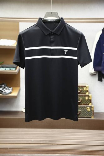tom For-2025春夏系列新品 时尚翻领polo短袖时尚单品设计 更加时尚舒适 高标准定制 上身非常有型 奢华品牌经典字母Logo图案 进口高档双珠地面料