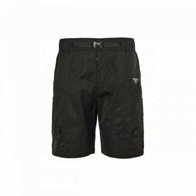 prada 普拉达 25Ss 三角标拉链口袋尼龙短裤 定织定染高密平纹混纺面料 裤型融合工装风格又不失优雅 两侧搭配热切割织带 原版1：1定制 腰部硅胶3Dlo