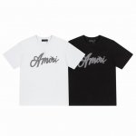 8040# Amiri新款Logo宽松版T桖,采用300克重面料，颜色：黑色，白色，尺码：S M L Xl
