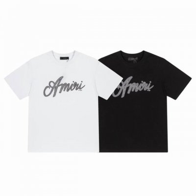 8040# Amiri新款Logo宽松版T桖,采用300克重面料，颜色：黑色，白色，尺码：S M L Xl