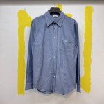 P320Celine青年布宽松卡纳比衬衫 Size : S-Xl Triomphe刺绣宽松版型卡纳比领胸前1个贴袋 纽扣袖口和斜裁细节7枚珍珠母贝纽扣 袖口饰1