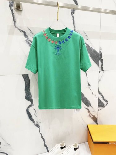 Chrome Hearts 克罗心320克洗水短袖 领口刺绣梵文Logo十字架贴布工艺 官方同步 1:1原版开模 时尚个性 百搭潮流 纯原品质 原版洗水面料 吊