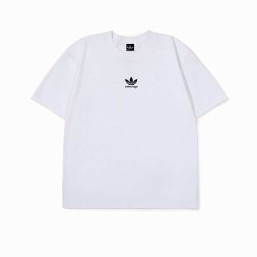 Adidas X Balenciaga三叶草X巴黎世家联名款徽标印花棉质短袖T恤 定制主标 辅料 水洗齐全 甄选250克32支紧密纺双纱纯棉面料 质感厚实但是透