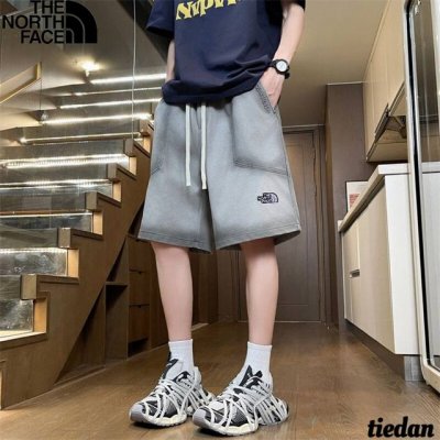 北面To North Face夏季新款 男女同款松紧腰百搭高品质重工面料时尚五分裤 男士休闲裤 宽松短裤 颜色:黑色 灰色 尺码:M-5Xl