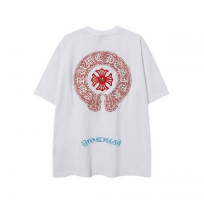高版本Chrome Hearts克罗心 贴布刺绣马蹄十字短袖 前后贴布设计 梵文重工刺绣 面料使用 克全棉双纱面料 区别于市场低克重普通货 纹路清晰可见 质感柔