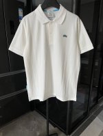 高端复刻 Lacost 鳄鱼 经典胸口小标刺绣Polo衫短袖T恤1:1 白 定制主标 辅料 水洗齐全 品牌精密刺绣标 领口翻领设计，经典百搭 正面胸前有鳄鱼刺绣
