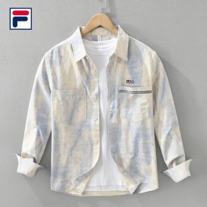 上新 斐乐Fila25款高品质纯棉纯色刺绣日系个性长袖衬衫外套 甄选纯棉优质面料，透气吸汗、不变形 不起球 细腻不糙手 耐磨性高 走线工整 亲肤抗皱等特点、让服