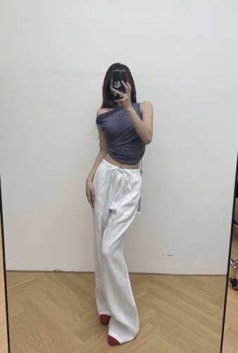 rick Owens 2025暗黑不规则褶皱设计哥特单肩修身上衣Tee Yb品质 Sml