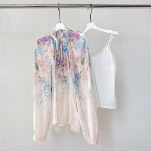 款号：25019 成分：100% Silk 尺寸：S M L Xl 胸围 脚围 长 Bust Hem Long S 140 148 64 M 144 152 6
