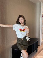 Fendi 芬迪猫头鹰眼睛印花短袖 上身图