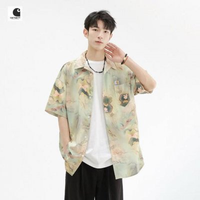上新 carhartt卡哈特海外版25Ss新款高品质Ins重工水洗涂鸦短袖衬衫 ins超火 四季穿搭不二之选 上身超酷. 整衣采用水洗格子设计 经久耐看 高品质