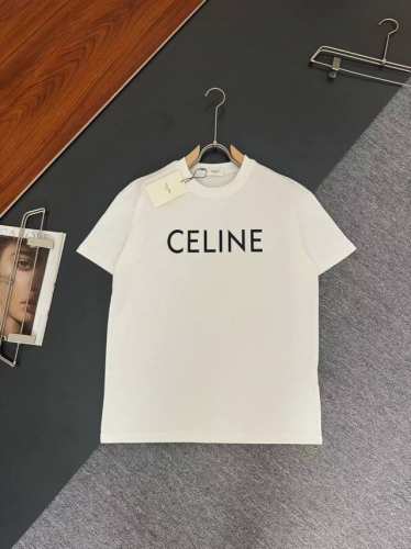 CELINE* 赛琳* 春夏最新款圆领时尚短袖T恤，重克纯棉双纱纯棉面料！贴肤舒适，耐看又好穿，经典厚板工艺logo设计，原厂工艺一丝不苟，休闲百搭必备款 码数