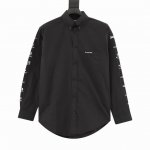 款号Y482 Balenciaga 巴黎世家 多国语言印花长袖衬衫 采用高密度纯棉府绸面料， 目高密度网版，五种颜色浆料层层撞色而成 ，全新定制五金辅料，外贸大
