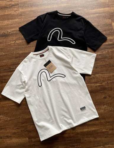 evisu 福神 男女同款 海鸥及商标印花情侣宽松休闲户外短袖T恤！！ 面料： %纯棉 颜色：白色 黑色 尺码：S-Xxl 海鸥及Logo印花T恤 Evisuk