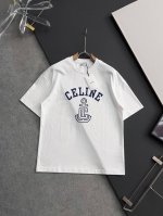 cel、 2025春夏新款男女同款短袖T恤！走秀图案时尚休闲短袖T恤衫！设计Logo刺绣设计！极具设计精选客供310克100%全棉面料，手感柔软亲肤，着身舒适透