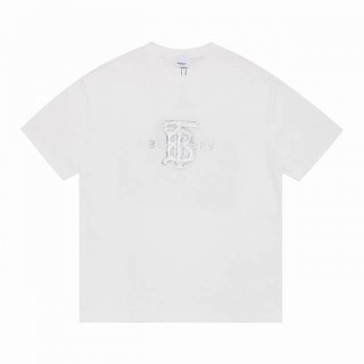 上新 高版本 Burberry巴宝莉字母硅胶立体凹凸工艺短袖 最高版本！面料 克100％双纱全棉！字母硅胶立体凹凸工艺！ 辅料：开模原版过鉴定领标100%真丝洗