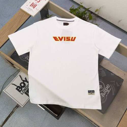 款号：Ws2481 高版本 2025新款Evisu福神后背招财猫图案字母Logo印花休闲情侣圆领短袖T恤，经典永远不会过时、人手必备款，250G双纱纯棉不起球不