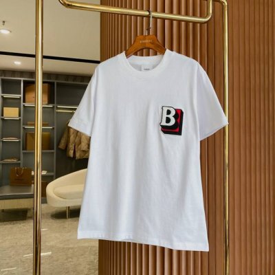 Bbr 巴宝莉 字母图案棉质宽松 短袖T 恤衫 Bur王牌尖货 镇店之宝 年春夏系列 提花印花口袋设计 高端百搭大气款 情侣款棉质圆领短袖 bur王牌渠道 秒杀