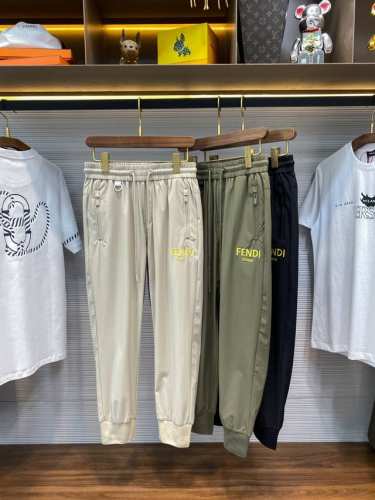 Fd25Ss春夏新款轻薄梭织面料抽绳束脚卫裤，男士黄色字母标识刺绣时尚运动休闲长裤！贸易公司渠道稀出，领先官网发售！Fd新款抽绳卫裤，一款集时尚与舒适于一身的潮