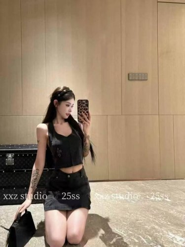 套装 新款克罗星背心半身裙牛仔套装，王炸大爆款，单色Sml码