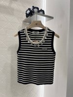 miumi*新品 贝壳条纹针织背心