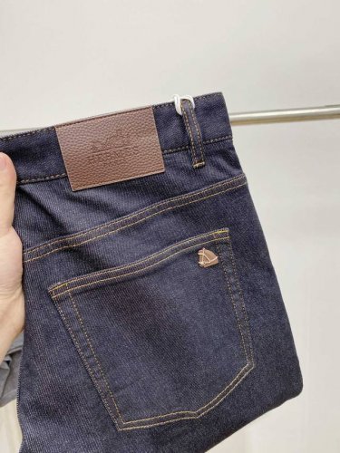 P190 爱马仕、Hermes H家最新品，深湛蓝色，专柜同步有售，原单狠货，水洗牛仔裤，进口原版高弹力面料，舒适有弹性，高端五金辅料装饰Logo，版型超正，档