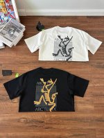 100【款号：2504】Arc'teryx/始祖鸟春夏新款280克高克重纯棉印花T恤 始祖鸟字母Logo印花，高端32S双纱280克面料重磅面料，定制拉架罗纹同