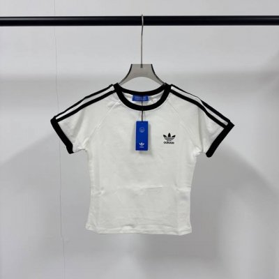 8615# 三叶草女款大爆款 Adidas 阿迪达斯 三叶草 经典款 简约经典Logo 三道杠女款短袖T恤 本款为女款噢 胸弟们定 强力推荐 店主自留款！大货大