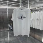YSL 2025春夏新款 刻字模特殊材料 定制面料 男女同款宽松版 S M L XL XXL 五个码 黑色 白色 粉色 青柠黄 浅绿色