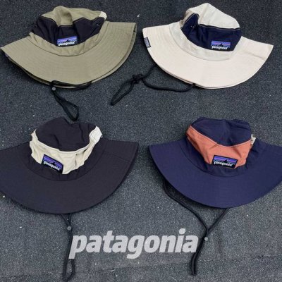 纯原臻品 原厂跟单 patagonia 巴塔哥尼亚 25新配色 户外速干防泼水遮阳抗紫外线 四色拼接撞色 机能工装复古带帽绳可调节夏日渔夫帽遮阳帽 登山徒步户外