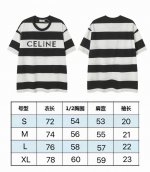 现货 Ce60 Celine 赛琳 25新款 字母Logo宽松条纹对格短袖.男女同款.按原版布料定织.250克 颜色：黑白条纹 码数：S M L Xl