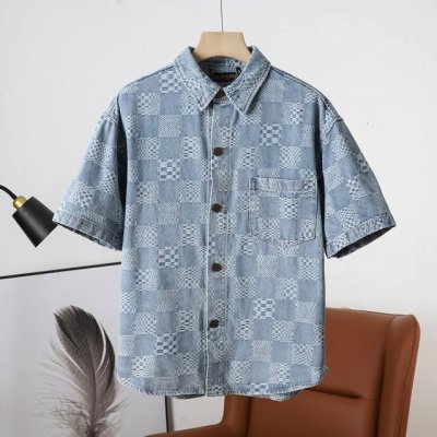 上新 顶级复刻版本 路易威登 Lv 25Ss早春新款 提花格纹牛仔马甲 轻奢主义 男女日常通勤穿搭必备单品 正确版本 随意对比 详细特征 定制Yb进口提花牛仔材