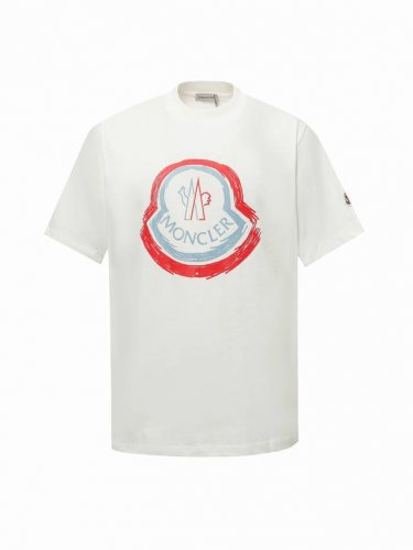moncler 蒙口2025Ss手绘大Logo印花短袖T恤 定制云舒绒棉平纹柔软细腻舒适贴肤标志性Moncler标识点缀于胸前 仿佛艺术家的灵魂印记辨识度拉满低