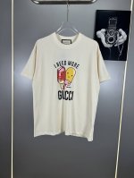 高端原版规格版本 古驰 Gucci重工彩色Logo短袖T恤男女时尚同款 2025Ss新款纯棉双纱 定制面料采用威化布织法，超高端针织工艺，版型紧致立体，顺滑，上