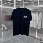 鸟牌 2025春夏新款 圆领短袖T恤 烟雾印花+立体绣花 男女同款 S M L Xl Xxl 五个码 黑色 白色