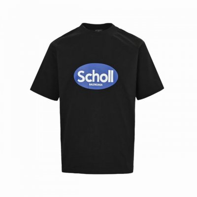 balenciaga 巴黎世家 Scholl联名系列字母圆领短袖 采用前后立体印花 纯棉柔软面料，对色定染面料，超精细平网工艺，潮流感十足，定染纯棉面料，Os版