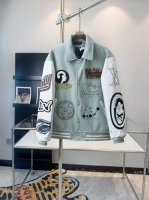 款号：D147 路易威登Louis Vuitton Lv Fw22秋冬单品 老花拼接皮袖毛巾绣棒球服毛呢夹克外套 最为关键的是它的色牢度，绝对不会褪色！ -刺绣